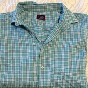 UNTUCKit Men's Blue Plaid Casual Shirt
